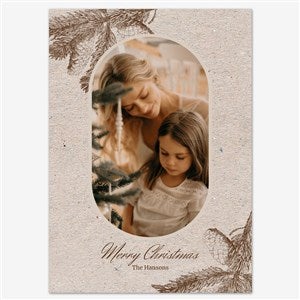 Boughs of Joy Holiday Personalized Photo Card - 5x7 Flat Smooth - 55536D-S-SM