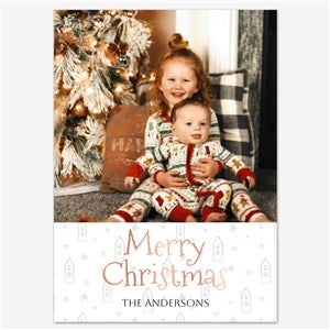 Together for Christmas Holiday Personalized Photo Card - 5x7 Flat Foil Rose Gold - 55538D-SF-RG