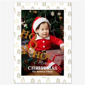Christmas Delight Holiday Personalized Photo Card - 5x7 Flat Eggshell - 55539D-S-EG