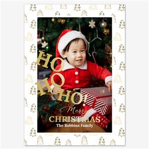 Christmas Delight Holiday Personalized Photo Card - 5x7 Flat Foil Gold - 55539D-SF-GLD