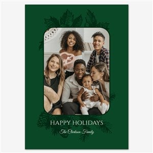 Evergreen Embraces Holiday Personalized Photo Card - 5x7 Flat Eggshell - 55540D-S-EG