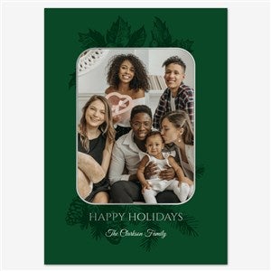 Evergreen Embraces Holiday Personalized Photo Card - 5x7 Flat Foil Silver - 55540D-SF-SIL