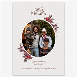 Festive Florals Holiday Personalized Photo Card - 5x7 Flat Smooth - 55542D-S-SM