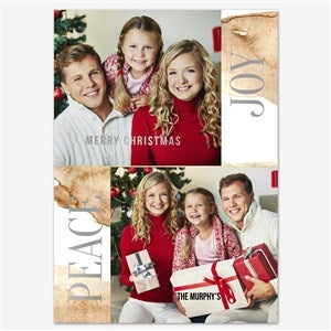 Christmas Story Holiday Personalized Photo Card - 5x7 Flat Foil Silver - 55543D-SF-SIL