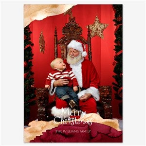 Painted Christmas Cheer Holiday Personalized Photo Card - 5x7 Flat Smooth - 55545D-S-SM