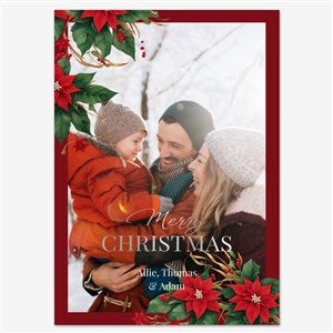 A Christmas Celebration Holiday Personalized Photo Card - 5x7 Flat Foil Silver - 55548D-SF-SIL