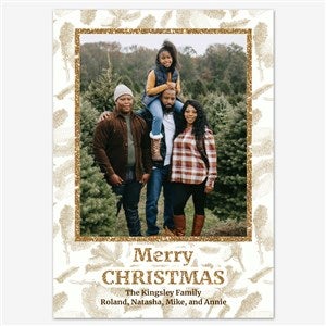 Merry Memories Holiday Personalized Photo Card - 5x7 Flat Eggshell - 55549D-S-EG