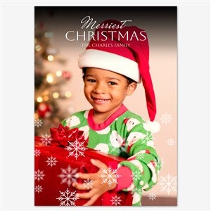 Warm Winter Wishes Holiday Personalized Photo Card - 5x7 Flat Eggshell - 55551D-S-EG