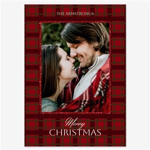 Holiday Plaid Holiday Personalized Photo Card - 5x7 Flat Smooth - 55552D-S-SM