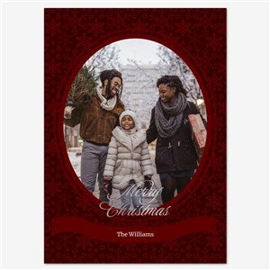 Holiday Portrait Holiday Personalized Photo Card - 5x7 Flat Foil Silver - 55557D-SF-SIL