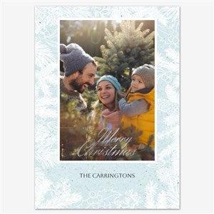 Winter Moments Holiday Personalized Photo Card - 5x7 Flat Foil Silver - 55558D-SF-SIL