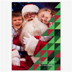 Twinkling Traditions Holiday Personalized Photo Card - 5x7 Flat Foil Silver - 55562D-SF-SIL
