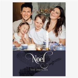 Pine Whispers Holiday Personalized Photo Card - 5x7 Flat Eggshell - 55563D-S-EG