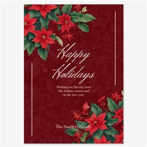 Holiday Blossoms Personalized Holiday Card - 5x7 Flat Smooth - 55570D-S-SM