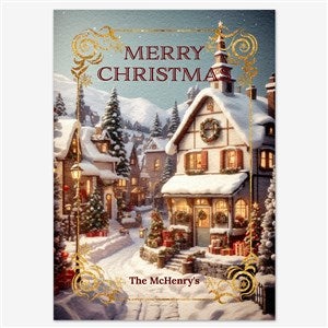 Christmas Village Personalized Holiday Card - 5x7 Flat Eggshell - 55572D-S-EG