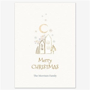 Happy Christmas Personalized Holiday Card - 5x7 Flat Eggshell - 55605D-S-EG