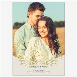 Timeless Tenderness Save the Date Personalized Card - 5x7 Flat Foil Gold - 55653D-SF-GLD
