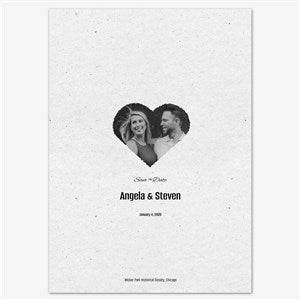 Hearts United Save the Date Personalized Card - 5x7 Flat Eggshell - 55654D-S-EG