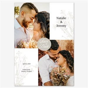 Wildflower Save the Date Personalized Card - 5x7 Flat Eggshell - 55656D-S-EG