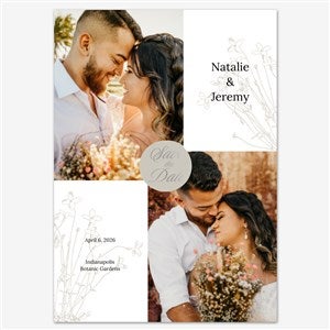 Wildflower Save the Date Personalized Card - 5x7 Flat Foil Silver - 55656D-SF-SIL