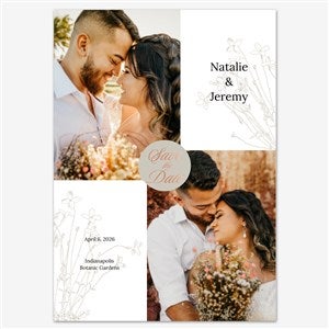 Wildflower Save the Date Personalized Card - 5x7 Flat Foil Rose Gold - 55656D-SF-RG