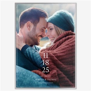 Love in Focus Save the Date Personalized Card - 5x7 Flat Foil Silver - 55658D-SF-SIL