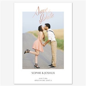 Classic Connection Save the Date Personalized Card - 5x7 Flat Foil Rose Gold - 55659D-SF-RG