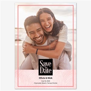 Cherished Moments Save the Date Personalized Card - 5x7 Flat Eggshell - 55660D-S-EG