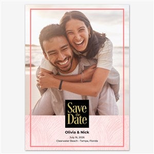 Cherished Moments Save the Date Personalized Card - 5x7 Flat Foil Gold - 55660D-SF-GLD