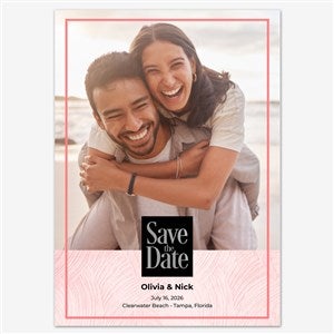 Cherished Moments Save the Date Personalized Card - 5x7 Flat Foil Silver - 55660D-SF-SIL