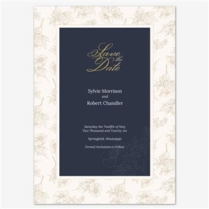 Botanical Beauty Save the Date Personalized Card - 5x7 Flat Foil Gold - 55661D-SF-GLD
