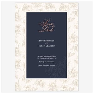 Botanical Beauty Save the Date Personalized Card - 5x7 Flat Foil Rose Gold - 55661D-SF-RG