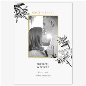 Simply Stated Save the Date Personalized Card - 5x7 Flat Foil Gold - 55662D-SF-GLD