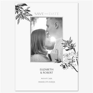 Simply Stated Save the Date Personalized Card - 5x7 Flat Foil Silver - 55662D-SF-SIL