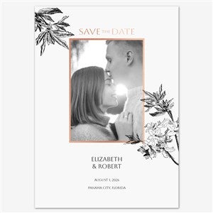 Simply Stated Save the Date Personalized Card - 5x7 Flat Foil Rose Gold - 55662D-SF-RG