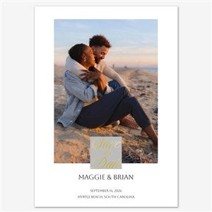Endless Affection Save the Date Personalized Card - 5x7 Flat Foil Gold - 55663D-SF-GLD