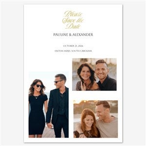 Loves Embrace Save the Date Personalized Card - 5x7 Flat Foil Gold - 55664D-SF-GLD