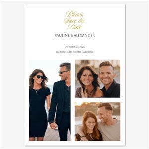 Loves Embrace Save the Date Personalized Card - 5x7 Flat Foil Gold - 55664D-SF-GLD
