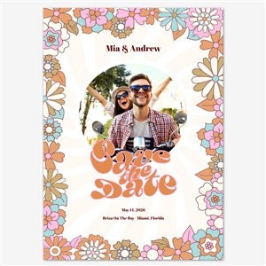 Groovy Love Save the Date Personalized Card - 5x7 Flat Eggshell - 55665D-S-EG