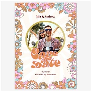 Groovy Love Save the Date Personalized Card - 5x7 Flat Foil Gold - 55665D-SF-GLD