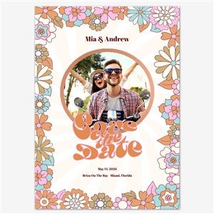 Groovy Love Save the Date Personalized Card - 5x7 Flat Foil Rose Gold - 55665D-SF-RG