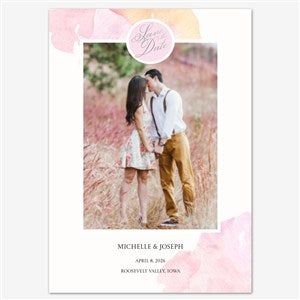 Elegant Unity Save the Date Personalized Card - 5x7 Flat Foil Silver - 55667D-SF-SIL