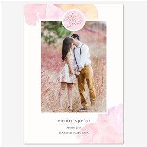Elegant Unity Save the Date Personalized Card - 5x7 Flat Foil Rose Gold - 55667D-SF-RG