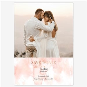 Romantic Bliss Save the Date Personalized Card - 5x7 Flat Foil Rose Gold - 55668D-SF-RG