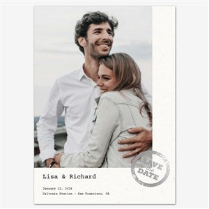 Embracing Forever Save the Date Personalized Card - 5x7 Flat Foil Silver - 55671D-SF-SIL