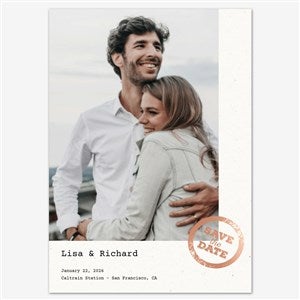Embracing Forever Save the Date Personalized Card - 5x7 Flat Foil Rose Gold - 55671D-SF-RG