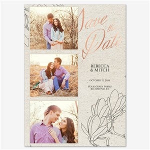 Rustic Elegance Save the Date Personalized Card - 5x7 Flat Foil Rose Gold - 55673D-SF-RG