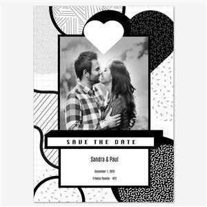 Graphic Monochrome Save the Date Personalized Card - 5x7 Flat Eggshell - 55674D-S-EG