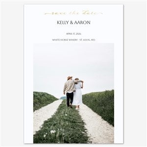 Forever Together Save the Date Personalized Card - 5x7 Flat Foil Gold - 55675D-SF-GLD