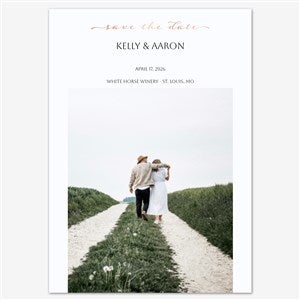Forever Together Save the Date Personalized Card - 5x7 Flat Foil Rose Gold - 55675D-SF-RG